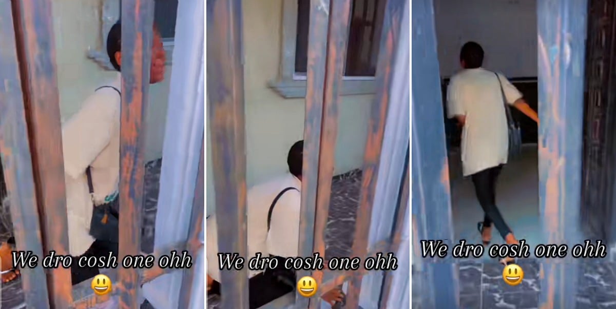 Nigerian man catches lady who took his money and refused to show up, locks her up (Video)