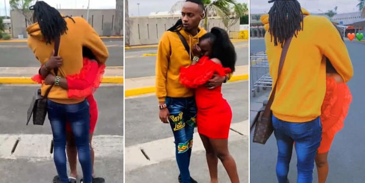 "Let the Single Breathe" - Reactions as lady cries uncontrollably as her man prepares to travel for a business trip