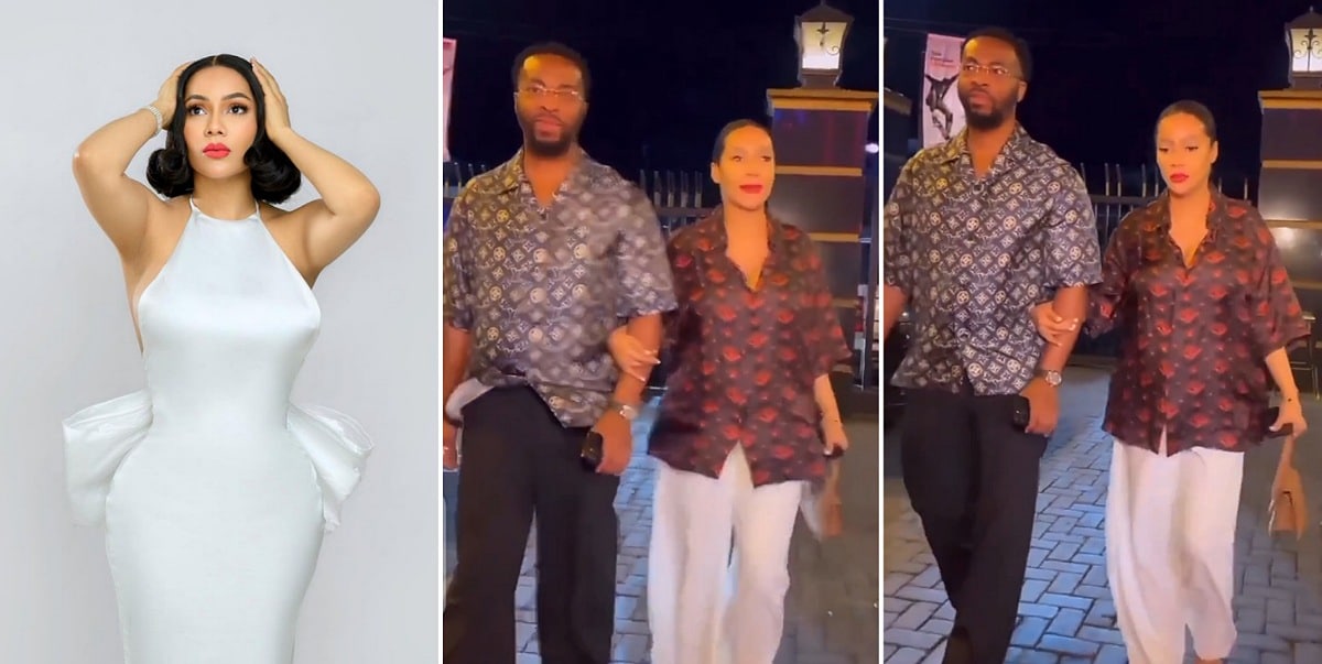 “Press their necks” – Fans gush as pregnant Maria Chike and lover, Kelvin step out in style 