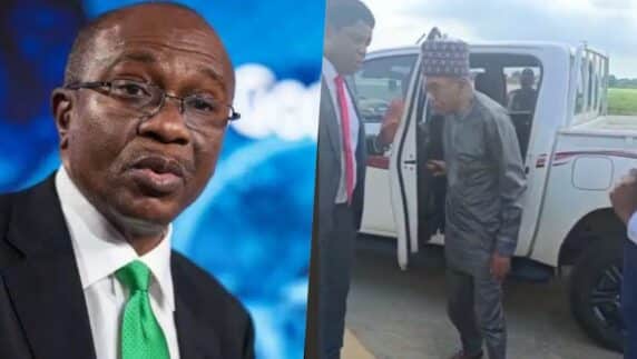 Video of Emefiele getting arrested by DSS operatives at airport