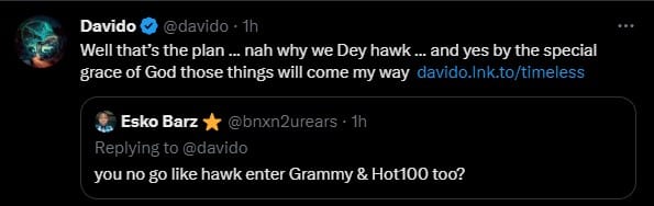 Davido throws shade, replies diss about not having Grammy