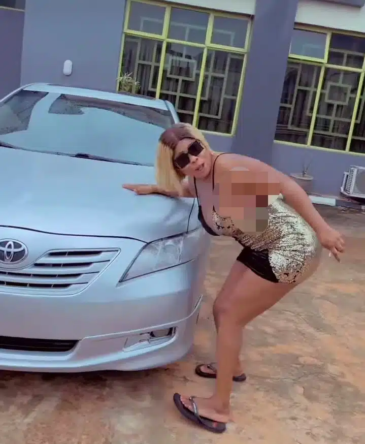 Gospel singer turned slay queen acquires new Toyota car 