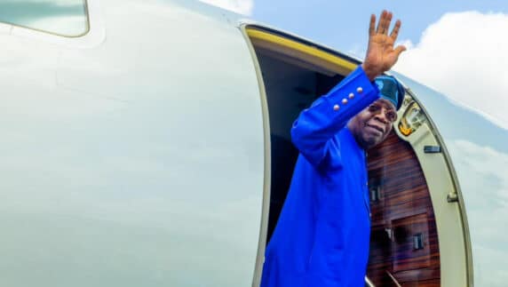 Tinubu departs France to London on private visit