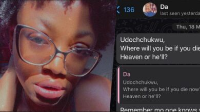 Lady clashes with father over advise against exposing body online