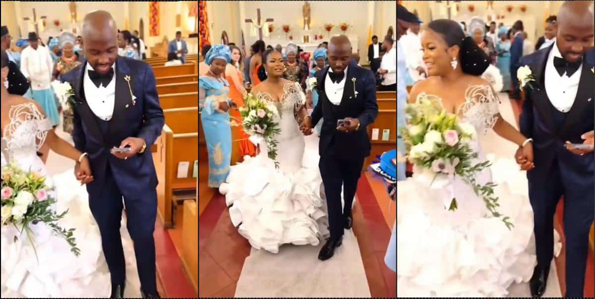 Groom seen pressing phone on wedding day sparks outrage (Video)
