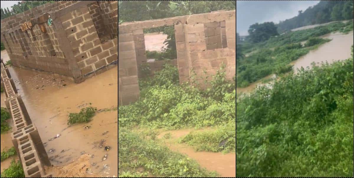 Man soaked in regrets after building house in flooded region (Video)