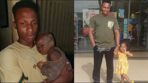 Man shares transformation of baby rescued a year ago in Enugu