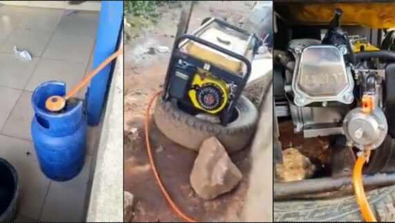 Fuel Subsidy: Nigerian man gives testimony as he powers generator with cooking gas (Video)