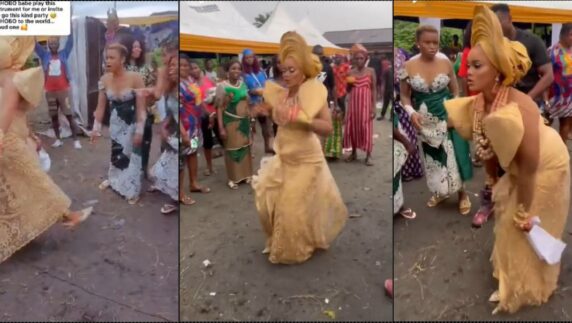 Bride steals the show on traditional wedding day with spectacular dance (Video)