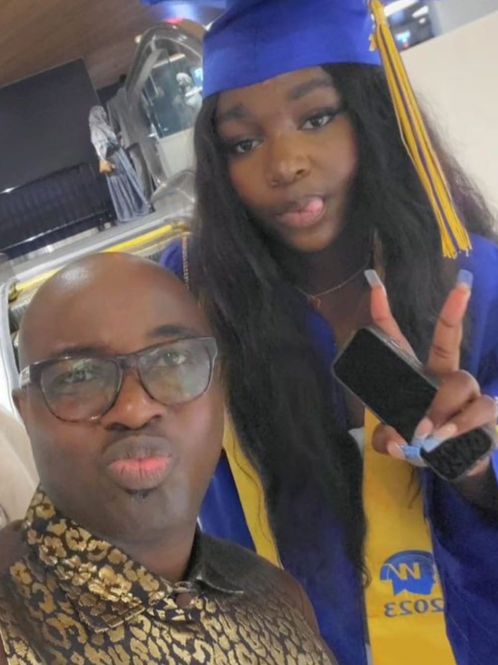 Mercy Aigbe husband, Kazim Adeoti celebrates daughter as she graduates from High school