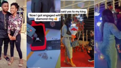 "A love worth waiting for" - Man surprises girlfriend with diamond ring after 6 years of hustling together (Video)