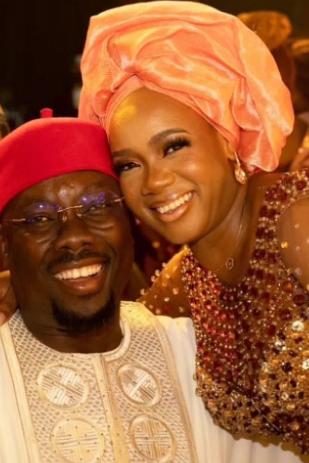 "When you go complete your wife's dowry?" - Man teases obi cubana as he celebrates 15th traditional wedding anniversary with his wife