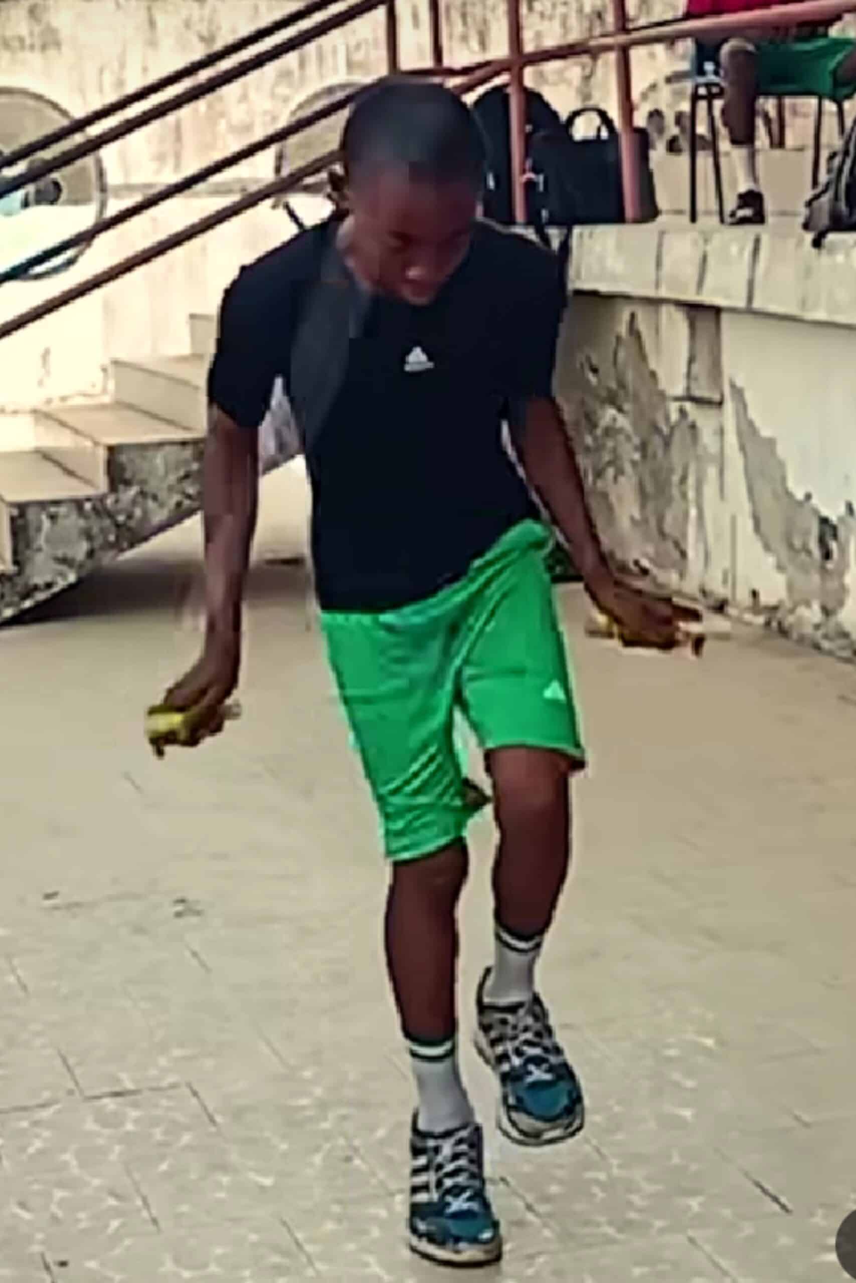 Nigerian boy makes history as he sets new Guinness World Record for skipping 153 times in 30 seconds on one foot (Video)