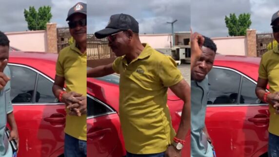 "After decades in industry" - Lalude shed tears of joy as he becomes a car owner for the first time (Video)