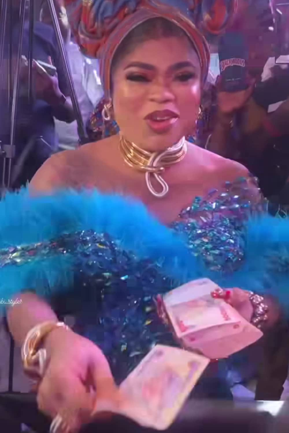 Bobrisky causes a stir as he makes N500 notes rain at party