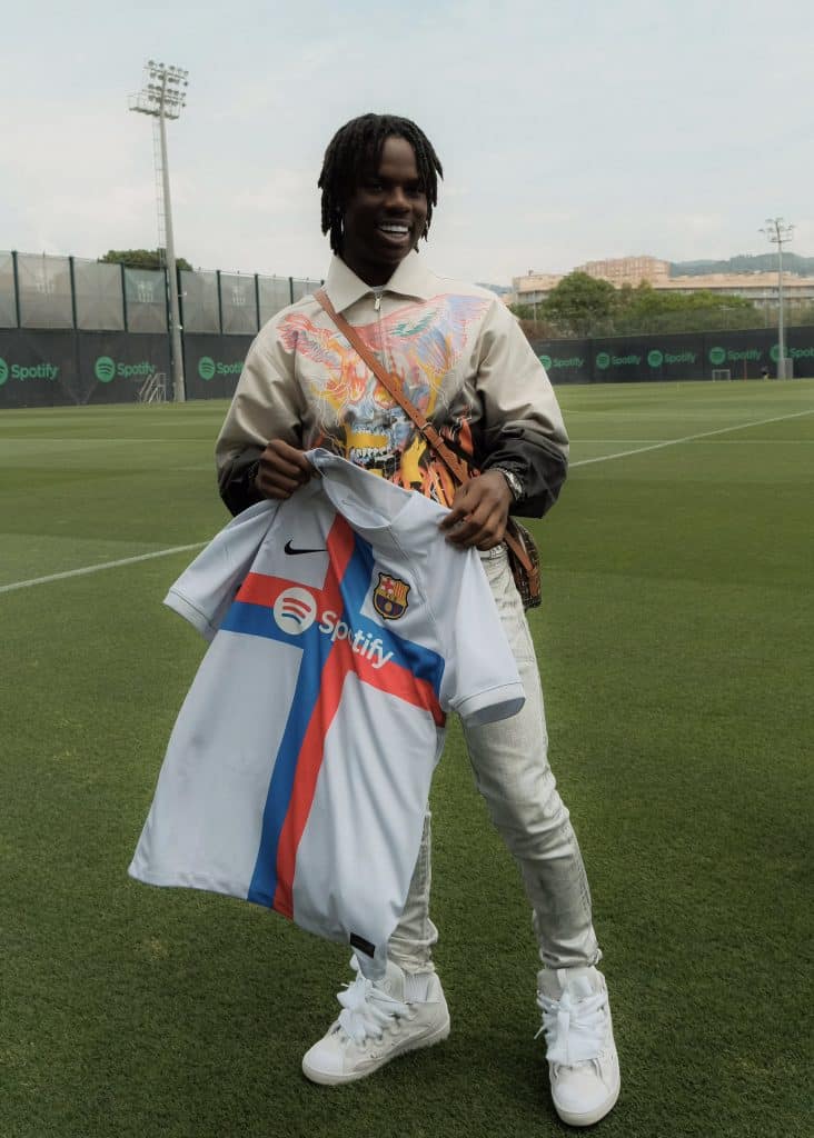 Rema enthralls FC barcelona stars with his mesmerizing performance in spain (Video)