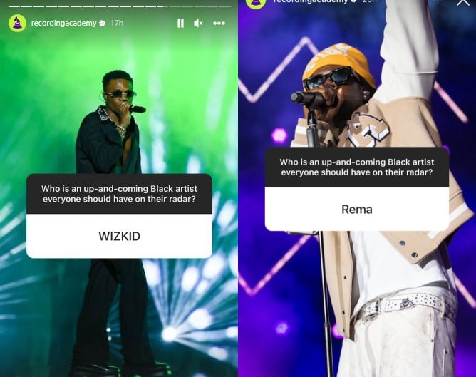 Outrage as Grammy organisers describe Wizkid, Rema as ‘up-and-coming artists’