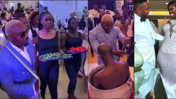 Pretty Mike makes grand entrance at Warri Pikin's wedding, cooks soup (Video)