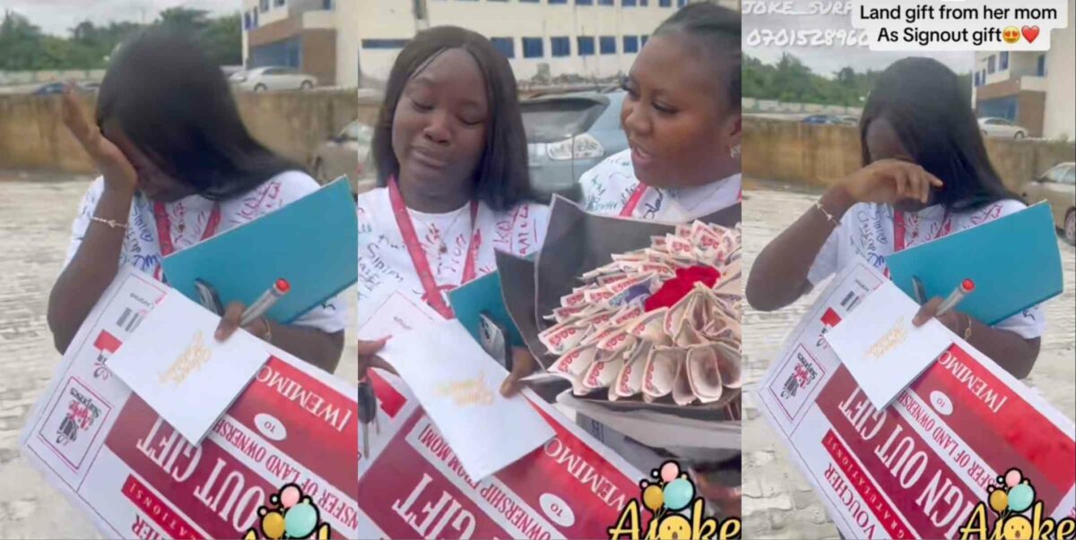 Lady emotional as mom gives her land as sign out gift (Video)