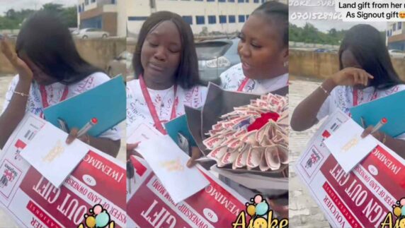 Lady emotional as mom gives her land as sign out gift (Video)