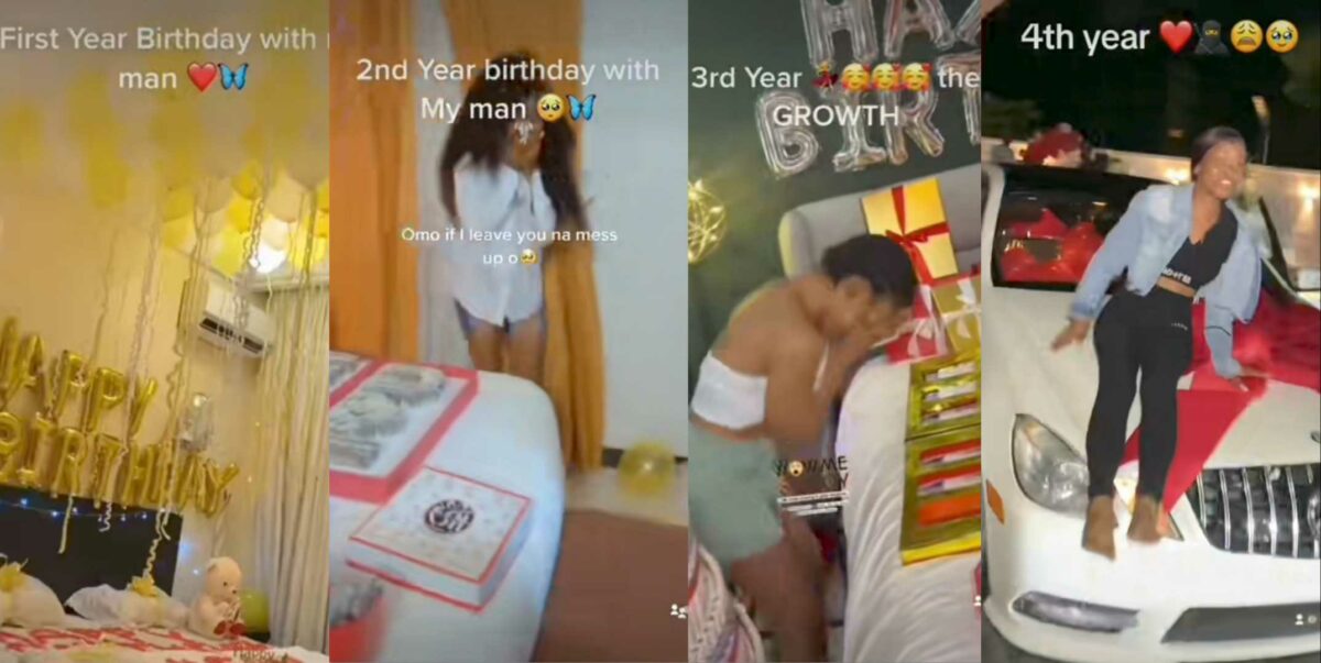 Lady shares birthday gifts she's received from boyfriend since their 4-year relationship (Video)