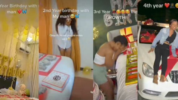 Lady shares birthday gifts she's received from boyfriend since their 4-year relationship (Video)