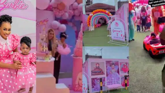 Yetunde Barnabas holds spectacular Barbie-themed birthday bash for her daughter's first birthday