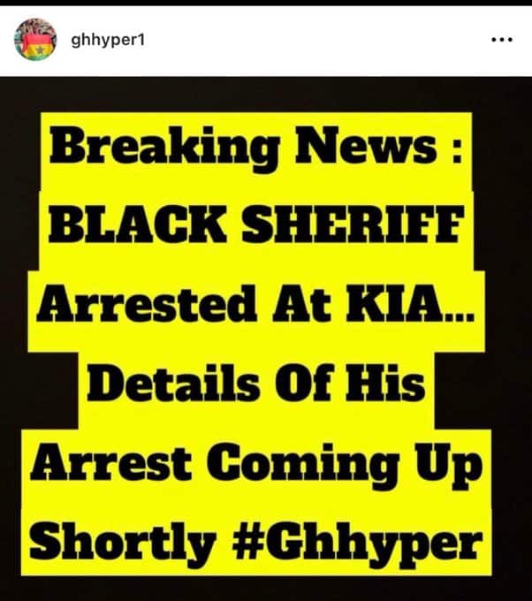 Reports coming in say that popular Ghanaian hip pop artist Black Sherif has been arrested at the airport. 