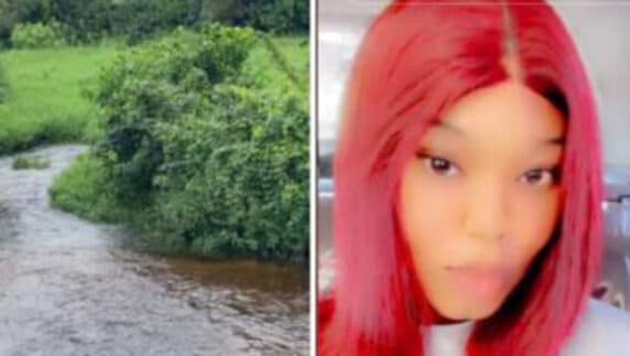 Nigerian lady takes love pursuit to the river, calls out man's name for refusing to be her boyfriend (Video)