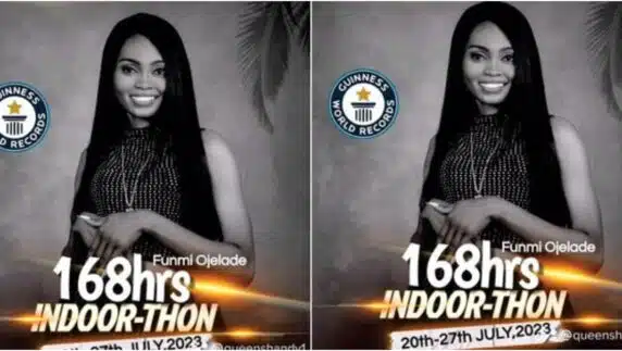 168 hours Indoor-Thon: Ogun lady set to break a record for longest time being indoors without her phone