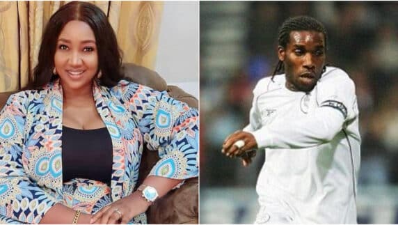 "Husband thief, leave this one" - Netizens warn Judy Austin after she praised footballer, Jay Jay Okocha