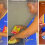 "It remain toothpaste and engine oil" - Video of Lady cooking noodles with Mirinda and sugar shocks netizens