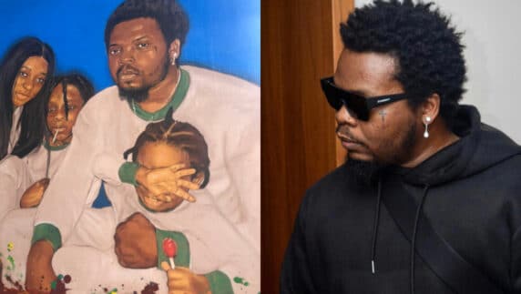 "My life has changed" - Olamide recognizes young artist who drew a beautiful portrait of his family