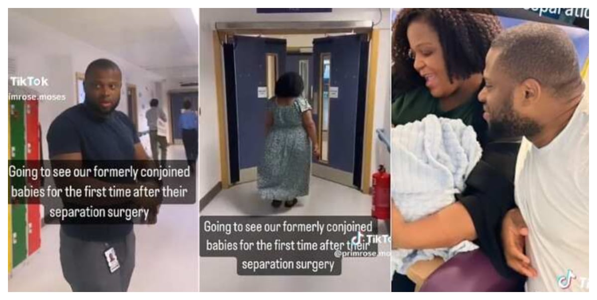 Parents of conjoined twins see their twin babies for the first time after separation surgery (Video)