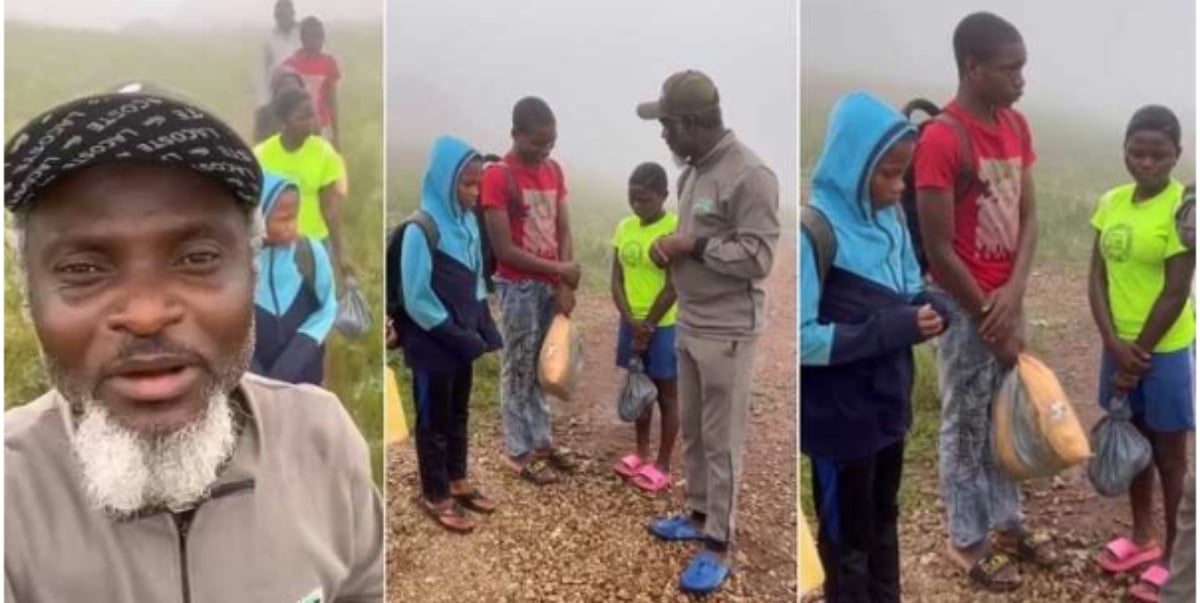 Children who trek from Cameroon to Nigeria every Day to acquire knowledge, evoke heartfelt reactions (Video)