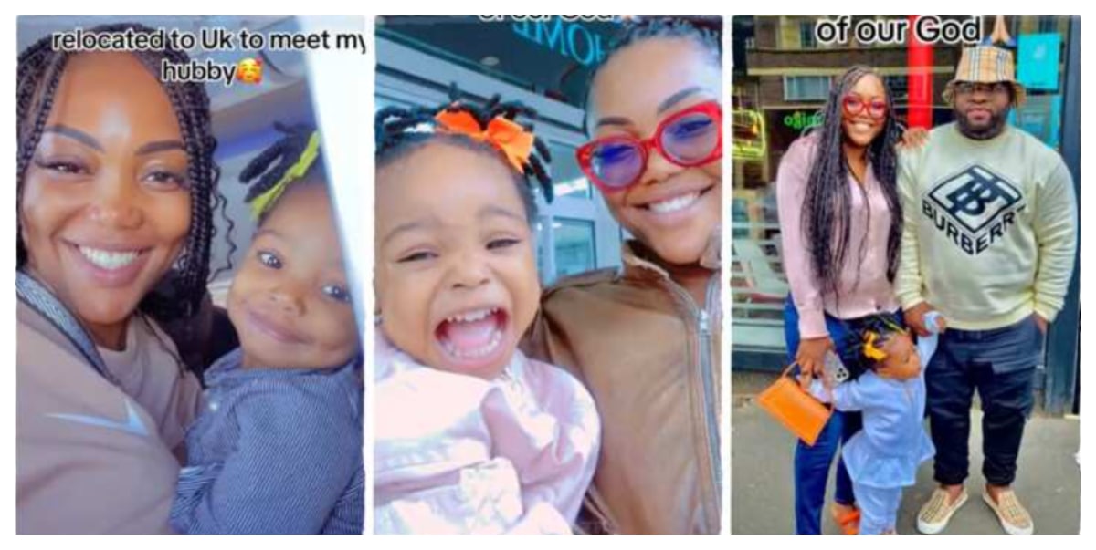 "Living our best lives now" - Lady relocates with daughter to the UK, reunites with husband (Video)