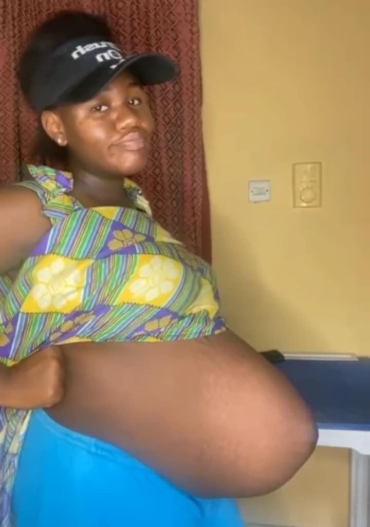 Pregnant woman flaunts baby bump