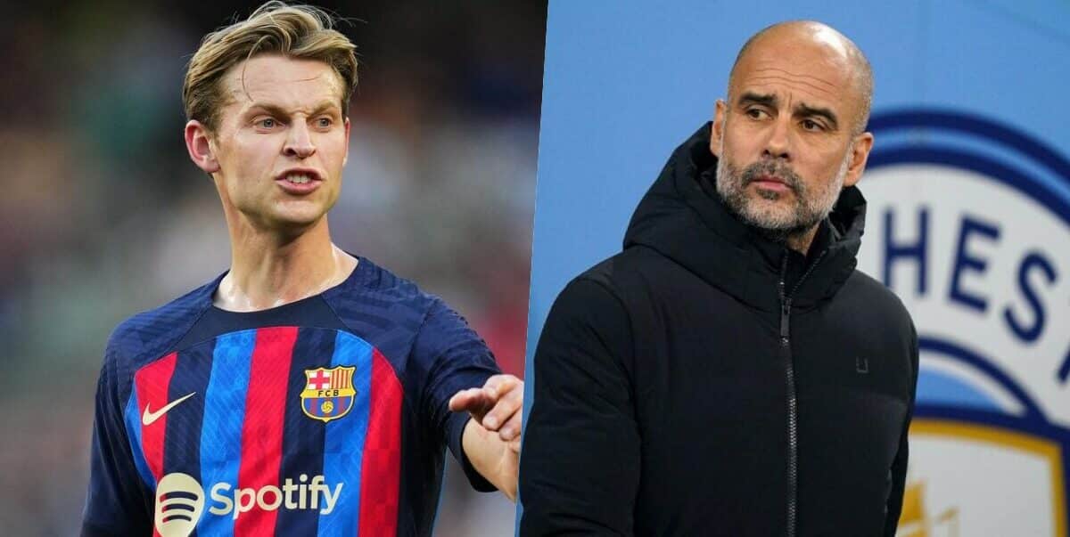 Manchester City are considering making an offer for De Jong