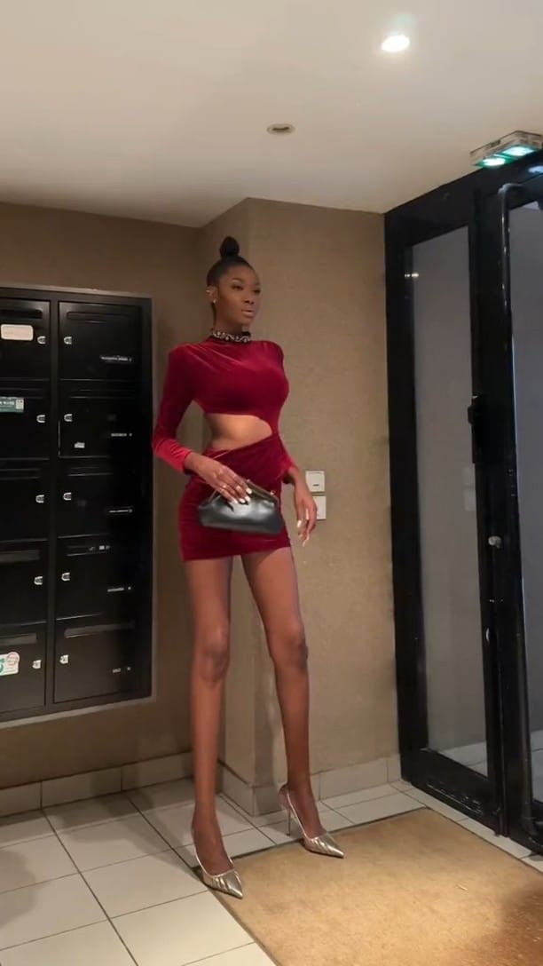 Ex-Miss Côte d’Ivoire, Mandjalia causes a stir with her height 