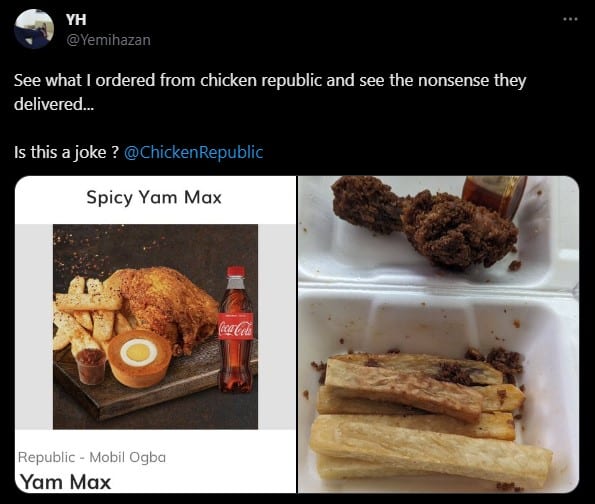 Man fumes over quality of food delivered to him, restaurant reacts