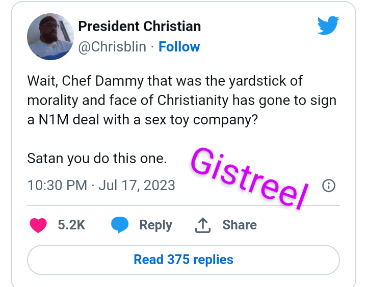 "Ambassador of pleasure toy" - Nigerian man calls out chef Dammy, questions her morality for signing N1 m brand deal