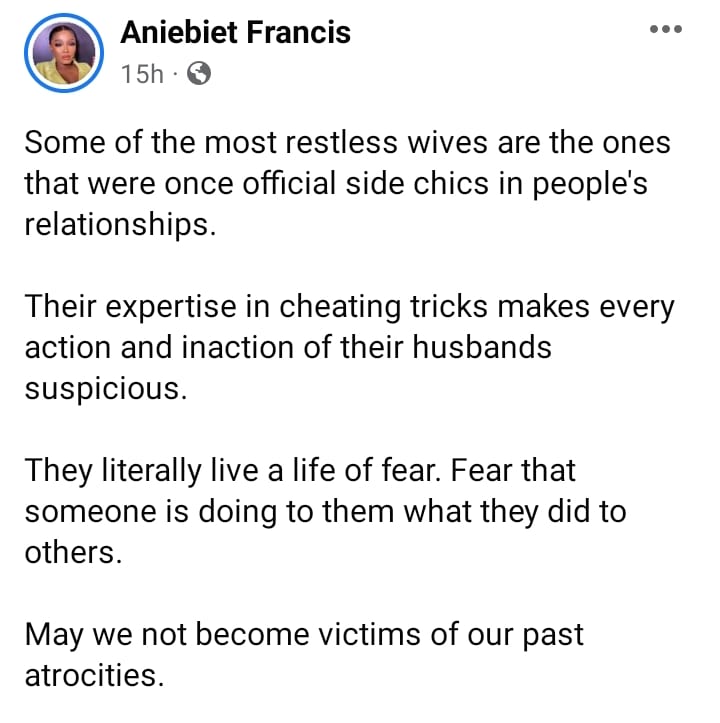 Aniebiet Francis restless wives