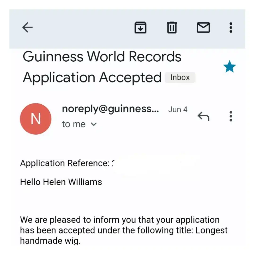 Nigerian Wigmaker, who got Guinness World Records approval to make Longest Handmade Wig sets date