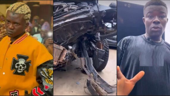 "Sell it as scrap" — Portable's mechanic publicly advices singer following car accident (Video)