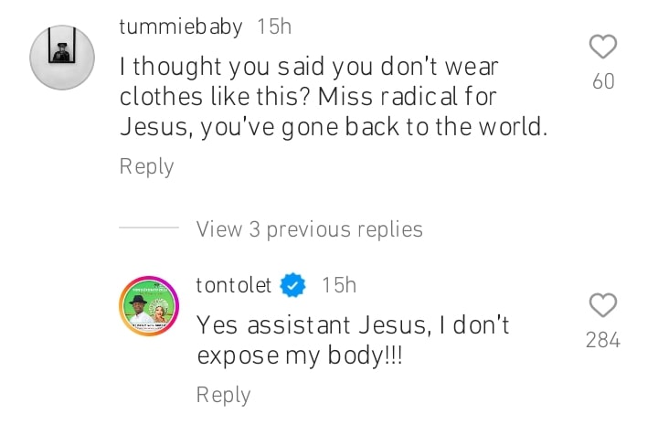 Tonto Dikeh trades words with religious critic over revealing outfit (Video)