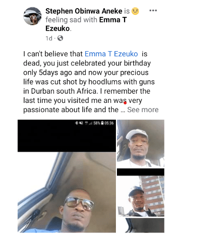 Nigerian man killed in South Africa shortly after his birthday