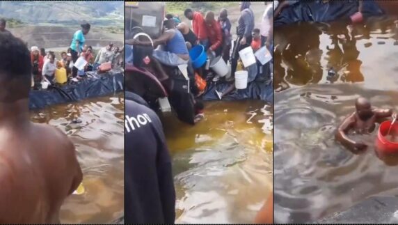 Outrage as people queue to fetch spilled fuel (Video)
