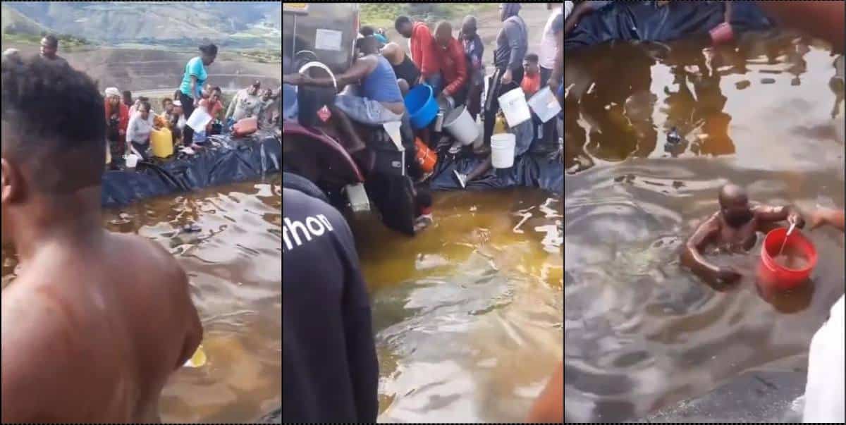 Outrage as people queue to fetch spilled fuel (Video)