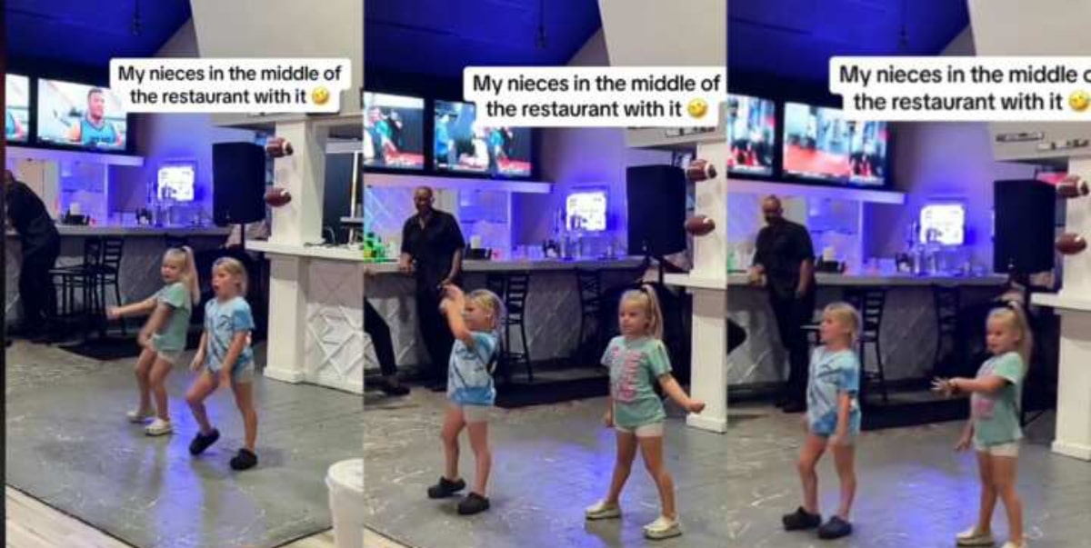 Talented little girls show off spectacular dance skills at restaurant