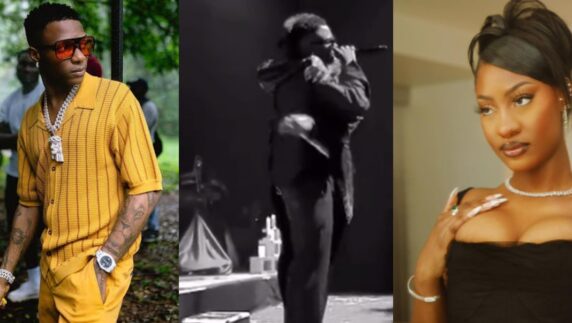 Wizkid snubs Tems' onstage hug, fans buzz (Video)
